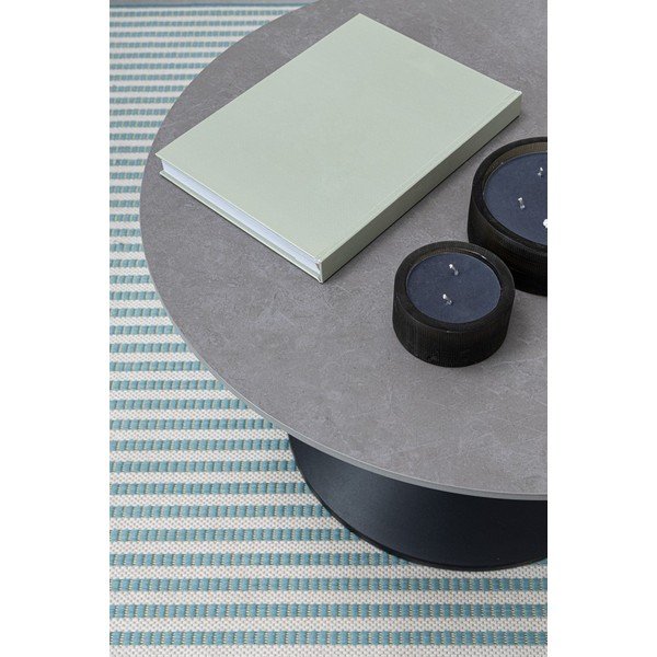 Černý kulatý konferenční stolek s deskou v dekoru mramoru ø 70 cm Joona – Bizzotto-image-3