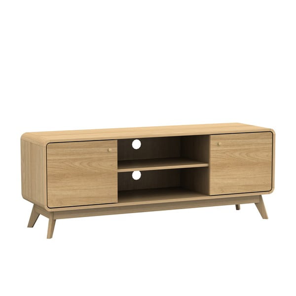 TV stolek v dekoru dubu v přírodní barvě 140x53 cm Cassie - Støraa-image-2