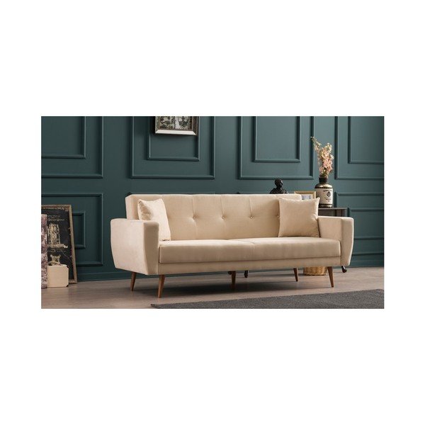 Krémová rozkládací pohovka Vivalde-image-2