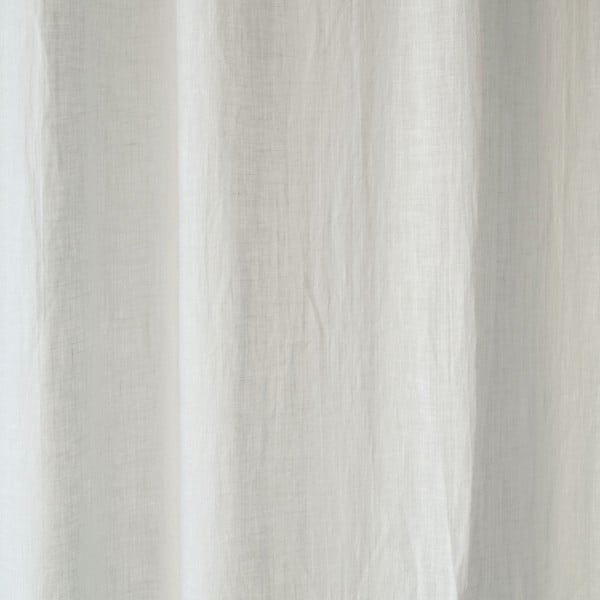 Bílý lněný lehký závěs s tunýlkem Linen Tales Daytime, 250 x 130 cm-image-1