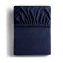 Tmavě modré napínací prostěradlo jersey 160x200 cm Amber – Restilo