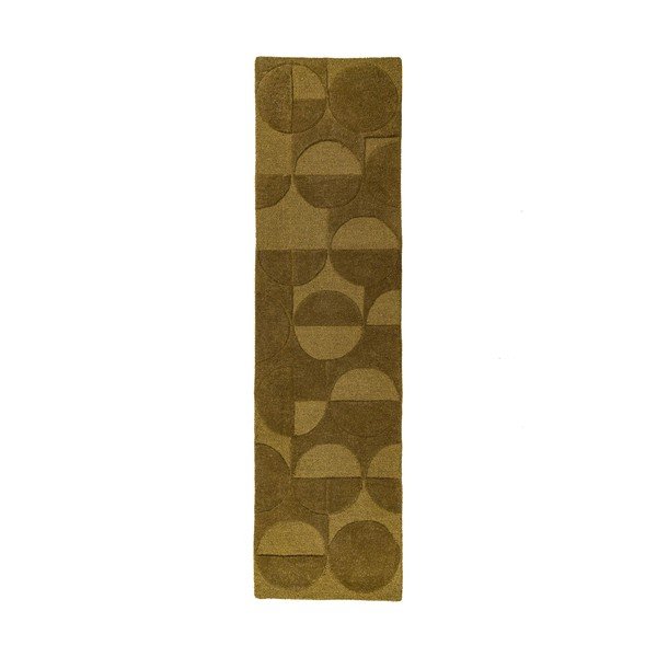 Tmavě zelený ručně tkaný vlněný běhoun 60x230 cm Gigi – Flair Rugs