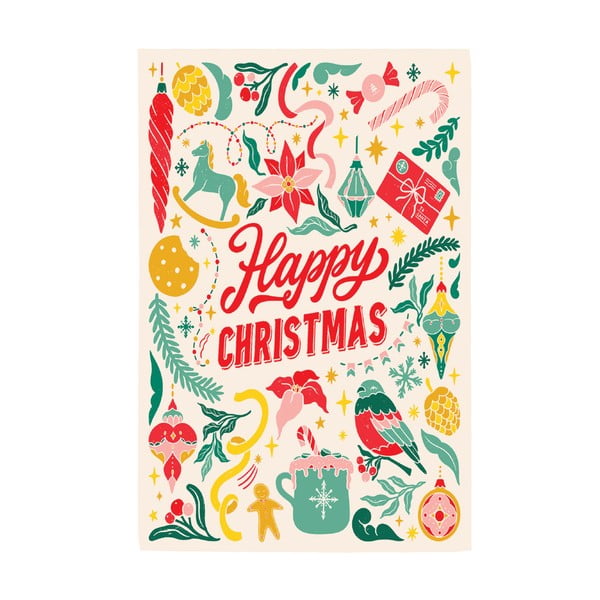 Bavlněná utěrka eleanor stuart Happy Christmas, 46 x 71 cm