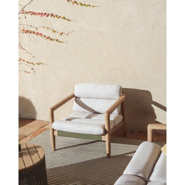 Béžové polstrované zahradní křeslo Menfi – Kave Home-image-4