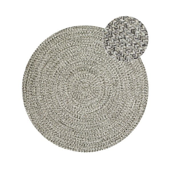 Šedý/béžový kulatý venkovní koberec ø 200 cm - NORTHRUGS
