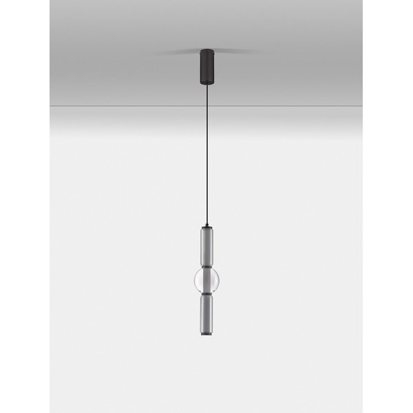 Šedé skleněné LED stmívatelné závěsné svítidlo ø 12 cm Ulon – Nova Luce-image-1