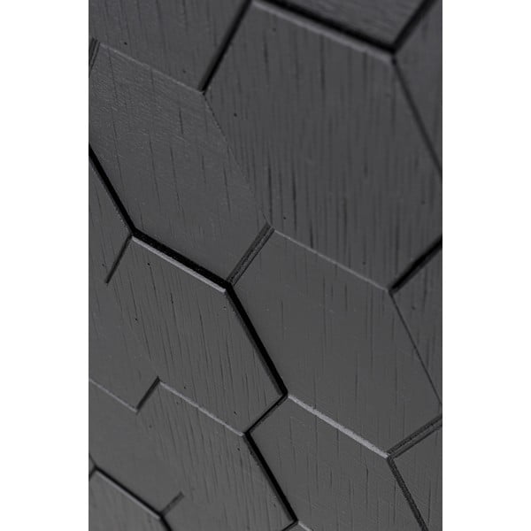 Černá nízká komoda z borovicového dřeva 140x58 cm Linc – White Label-image-3