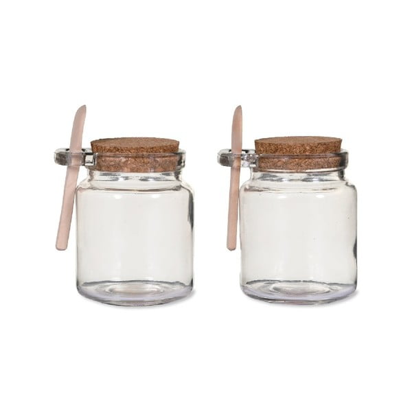 Sada 2 ks skleněných nádob s dřevěnou lžičkou Garden Trading Sprinkle Jar, ø 7,5 cm