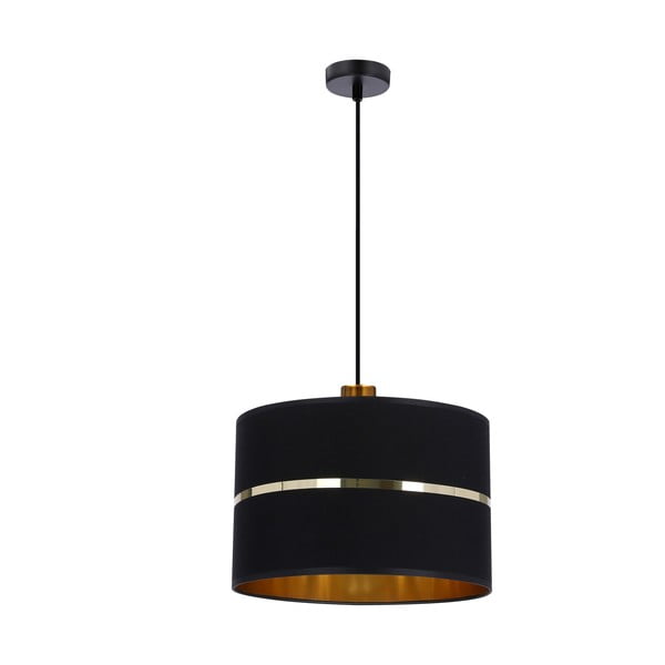 Černé závěsné svítidlo s textilním stínidlem ø 30 cm Assam – Candellux Lighting