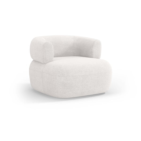 Bílé křeslo z textilie bouclé Jenny – Micadoni Home