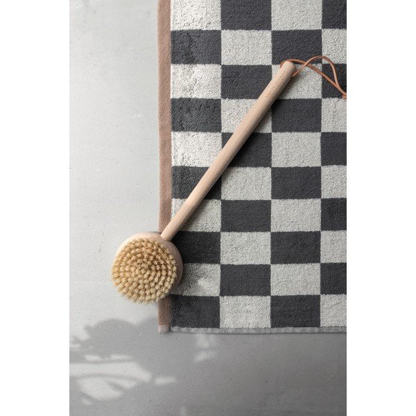 Antracitová/béžová koupelnová předložka do sprchy z bio bavlny 50x80 cm Retro – Mette Ditmer Denmark-image-3