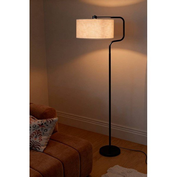 Černá/krémová látková stojací lampa (výška 160 cm) Josho – Ellos Home-image-1