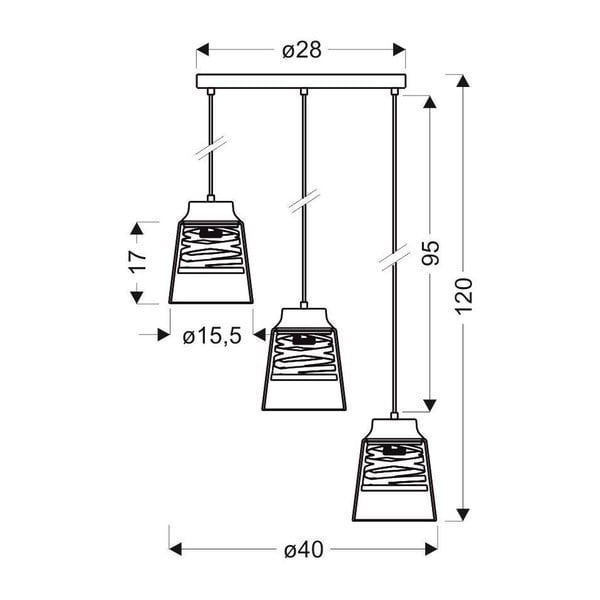 Černé závěsné svítidlo se skleněným stínidlem Fresno – Candellux Lighting-image-3