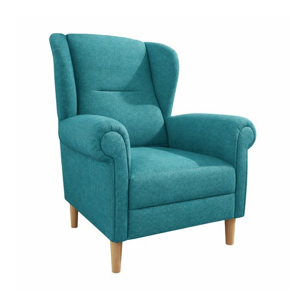 Tyrkysové křeslo ušák Swan – Ropez