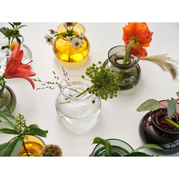 Okrově žlutá skleněná ručně vyrobená váza (výška 9 cm) Inu – Zone-image-1