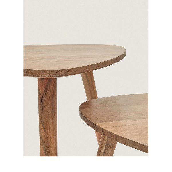 Odkládací stolky v sadě 2 ks z masivu akácie 60x61 cm Duvani – Kave Home-image-4