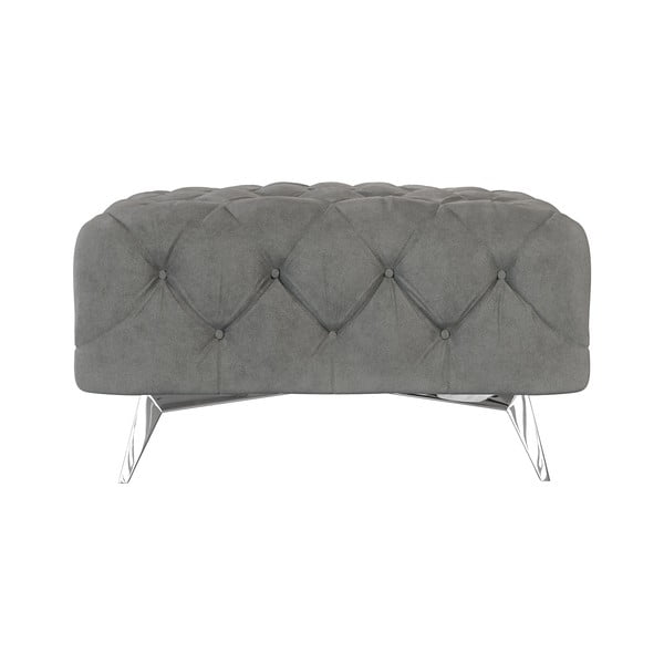 Šedá sametová podnožka Chelsea – Ropez