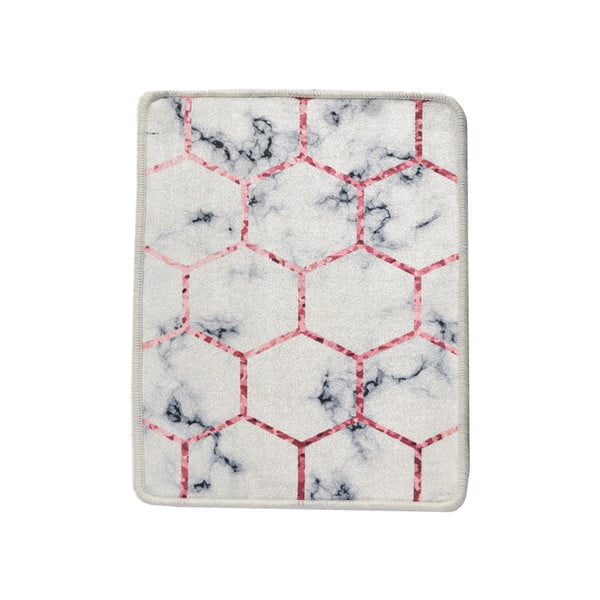 Bílá/šedá koupelnová předložka 60x40 cm Honeycomb - Foutastic-image-2