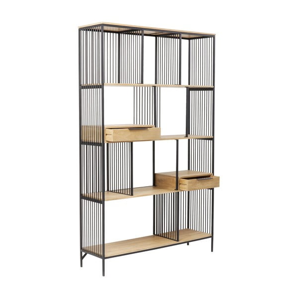 Kovová knihovna s policemi z mangového dřeva Kare Design Modena, výška 200 cm