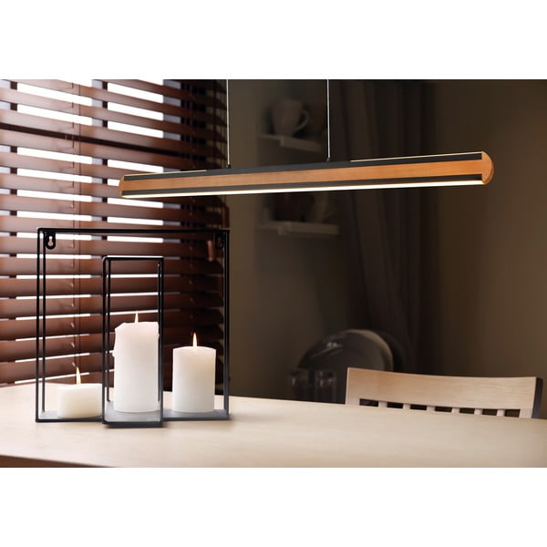 LED závěsné svítidlo v černo-přírodní barvě Deacon – Trio-image-1