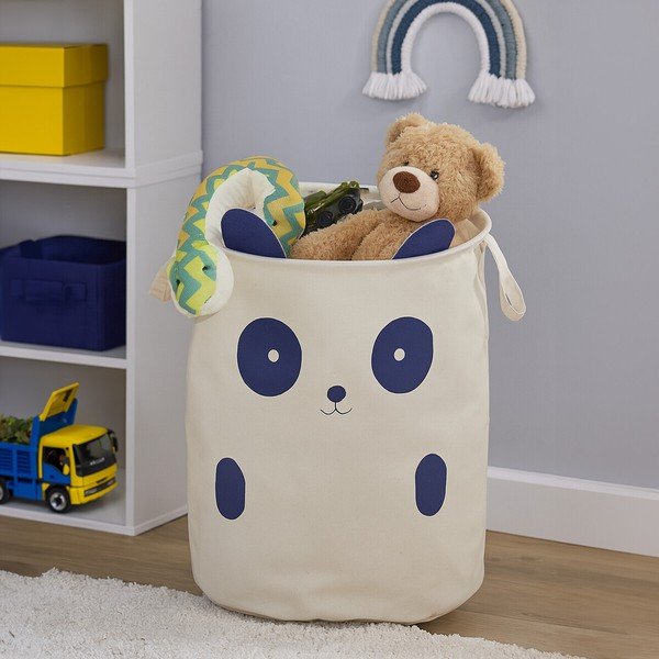 Bílý látkový dětský koš na hračky ø 38x48 cm Mimo Panda Face – Premier Housewares-image-3