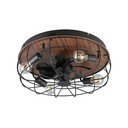 Matně černé/hnědé stropní svítidlo na dálkové ovládání/s ventilátorem Trondheim – Reality