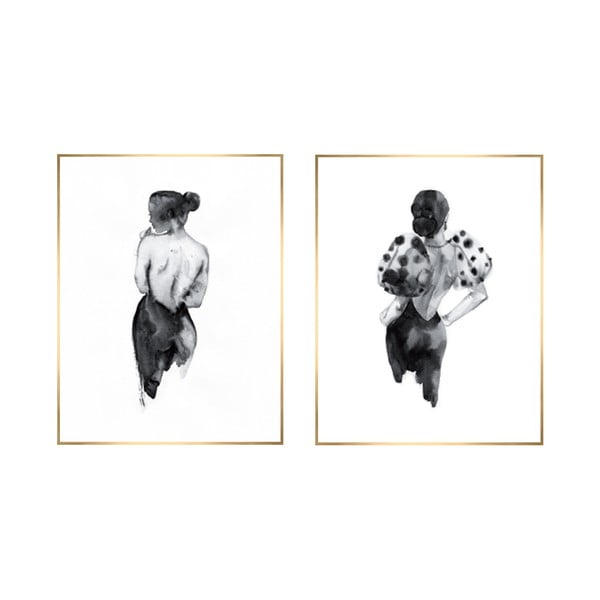 Obrazy v sadě 2 ks 30x40 cm Woman Sketch – knor