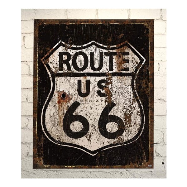 Cedule Route 66, 56x45 cm
