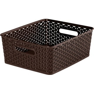 Hnědý úložný košík Curver My Style, 13 l
