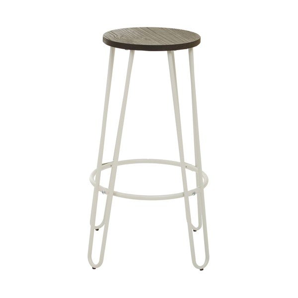 Bílá/v přírodní barvě barová stolička z jilmového dřeva (výška sedáku 75 cm) District – Premier Housewares-image-2