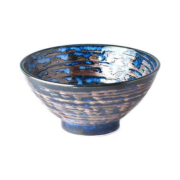 Modrá keramická miska MIJ Copper Swirl, ø 16 cm