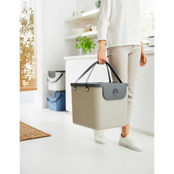 Světle hnědý odpadkový koš na tříděný odpad z recyklovaného plastu 40 l Albula – Rotho-image-1