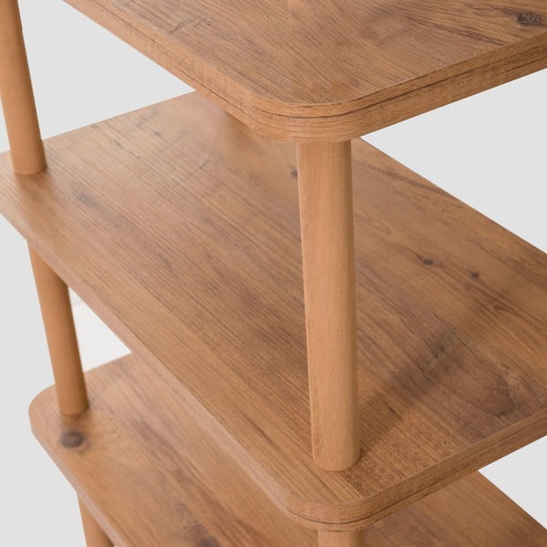 Knihovna v dekoru borovice v přírodní barvě 80x75 cm Step – Kalune Design-image-3