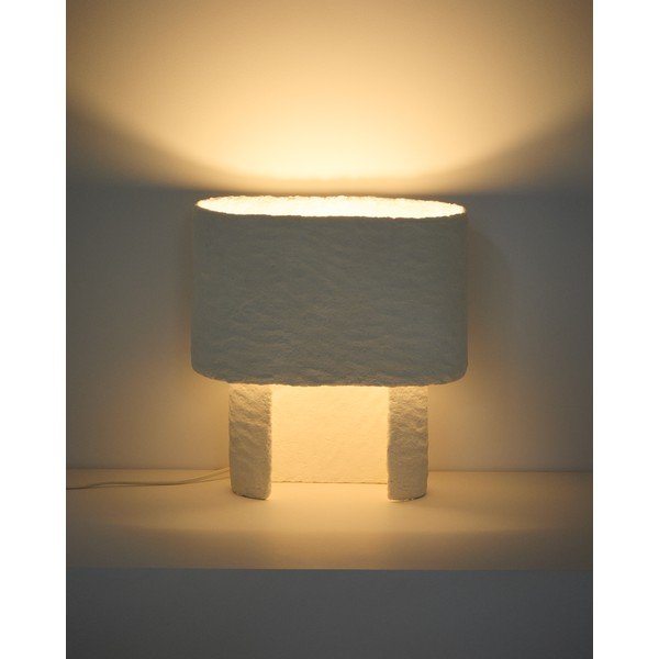 Bílá stolní lampa (výška 37,5 cm) Bedala – Kave Home-image-4