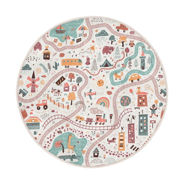 Pratelný dětský hrací koberec ø80 cm Furry World – Mila Home