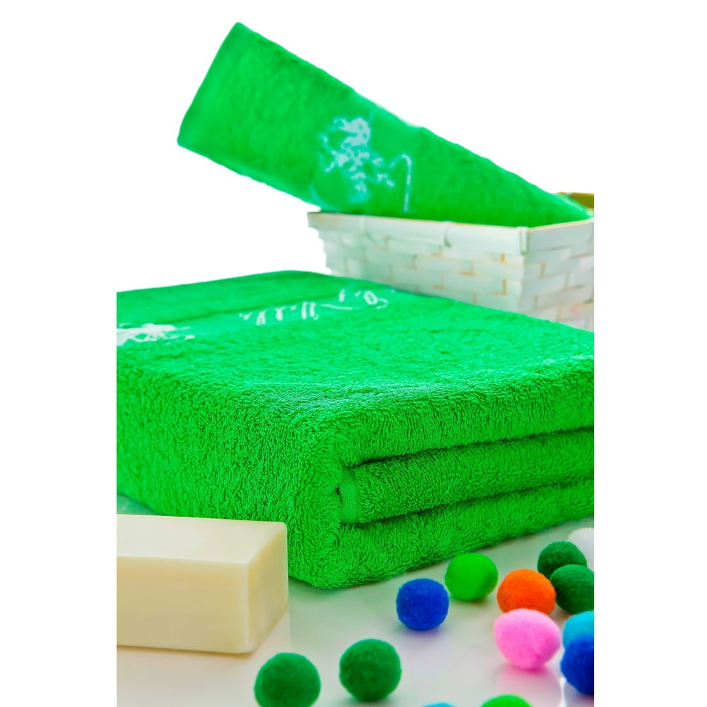 Sada ručníků 50x100 a 150x80 cm, zelená