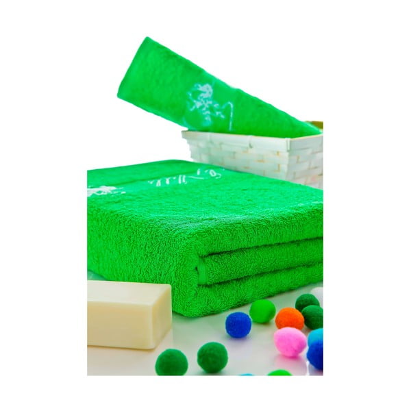 Sada ručníků 50x100 a 150x80 cm, zelená