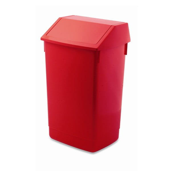 Červený odpadkový koš s vyklápěcím víkem Addis, 41 x 33,5 x 68 cm