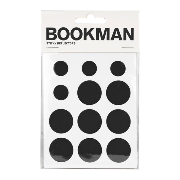 Sada 12 černých samolepících odrazek Bookman