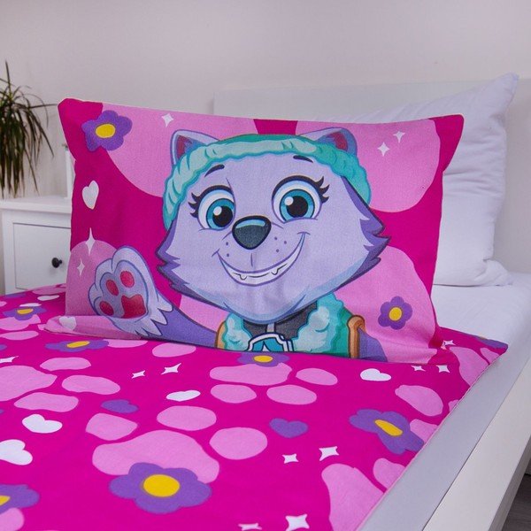 Růžové bavlněné dětské povlečení do postýlky 100x135 cm Paw Patrol "Pawsome friendships grow" – Jerry Fabrics-image-4