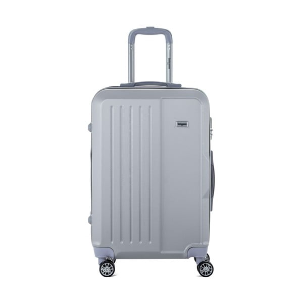 Světle cestovní kufr ve stříbrné barvě na kolečkách s kódovým zámkem SINEQUANONE Chandler, 70 l