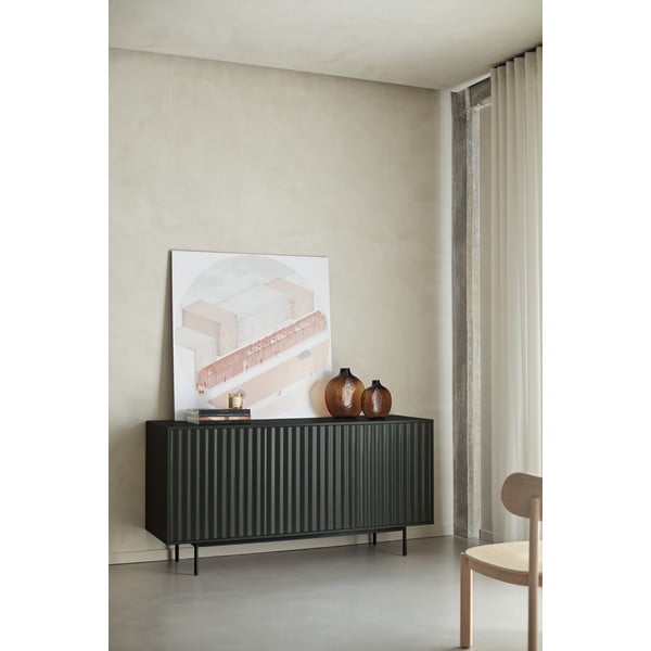 Černá nízká komoda 159x80 cm Sierra – Teulat-image-1