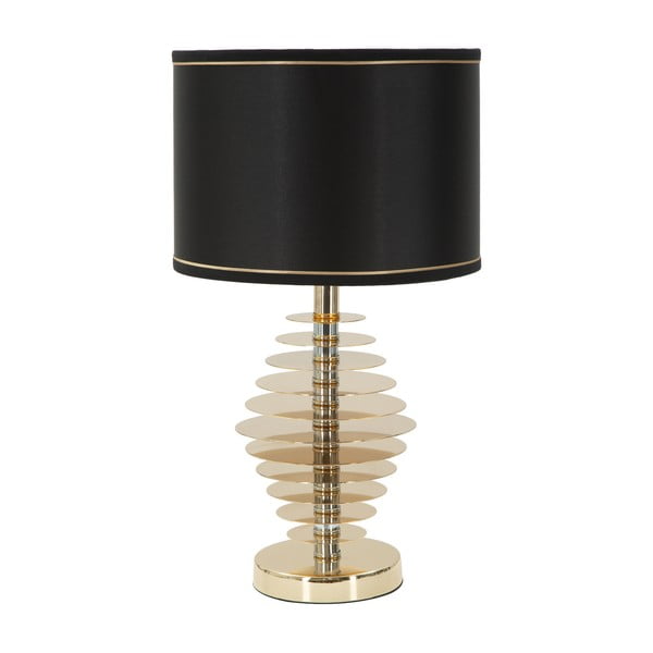 Černá stolní lampa s konstrukcí ve zlaté barvě Mauro Ferretti Round