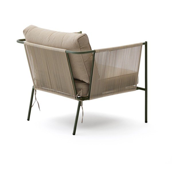 Zelené/béžové kovové zahradní křeslo Zivia – Kave Home-image-4