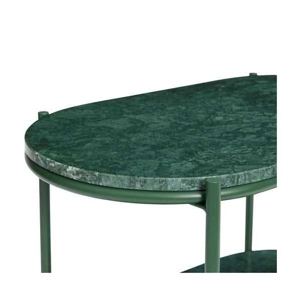 Tmavě zelený mramorový konferenční stolek 34x58 cm Nusa – Hübsch-image-3