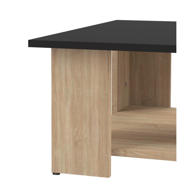 Konferenční stolek v dekoru dubu s černou deskou 67x67 cm Square - TemaHome-image-3