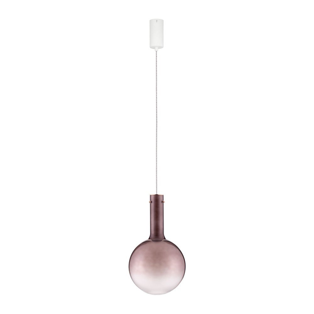 Hnědé skleněné LED stmívatelné závěsné svítidlo ø 25 cm Nostos – Nova Luce