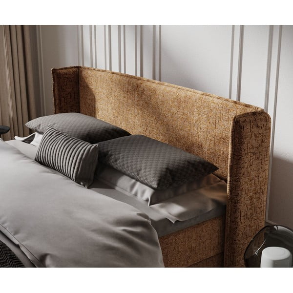 Oranžová boxspring postel s úložným prostorem 160x200 cm Passion – Maison de Rêve-image-4