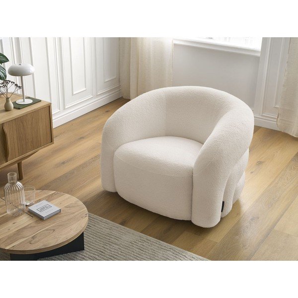 Béžové otočné křeslo z textilie bouclé Elina – Bobochic Paris-image-1