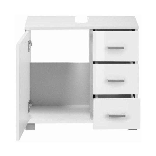 Bílá dřevěná skříňka pod umyvadlo Støraa Rhonda-image-2